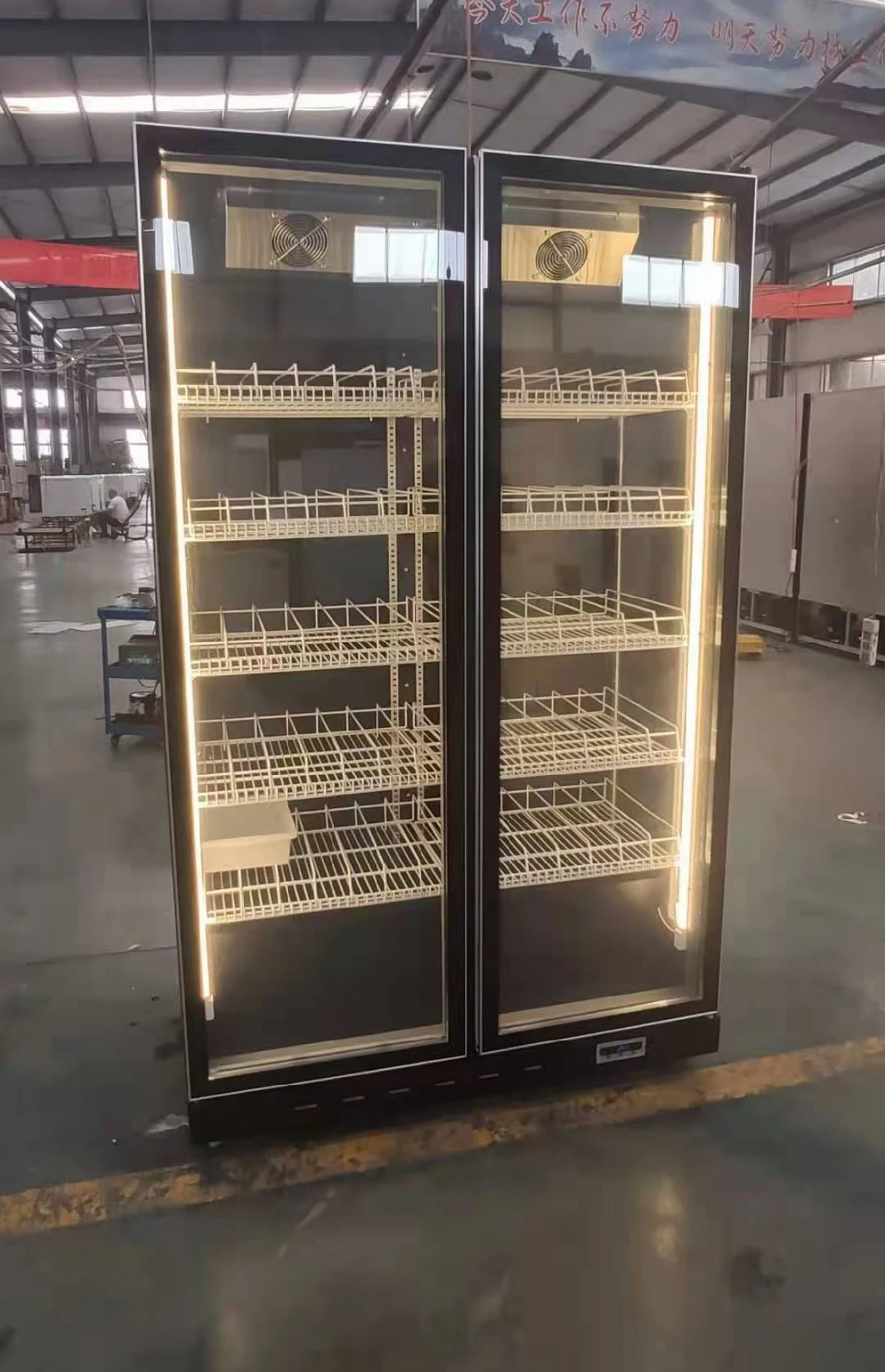 Vertical Freezer Glass Door Refrigerator Beverage Showcase Display Hotel Fridge