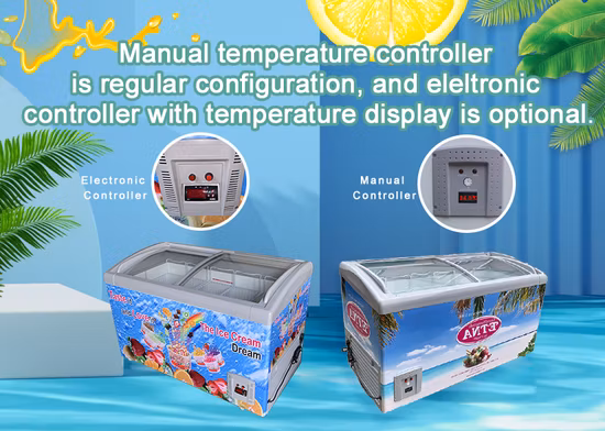 Морозильная камера для мороженого с изогнутой стеклянной дверью SD/Sc-358y